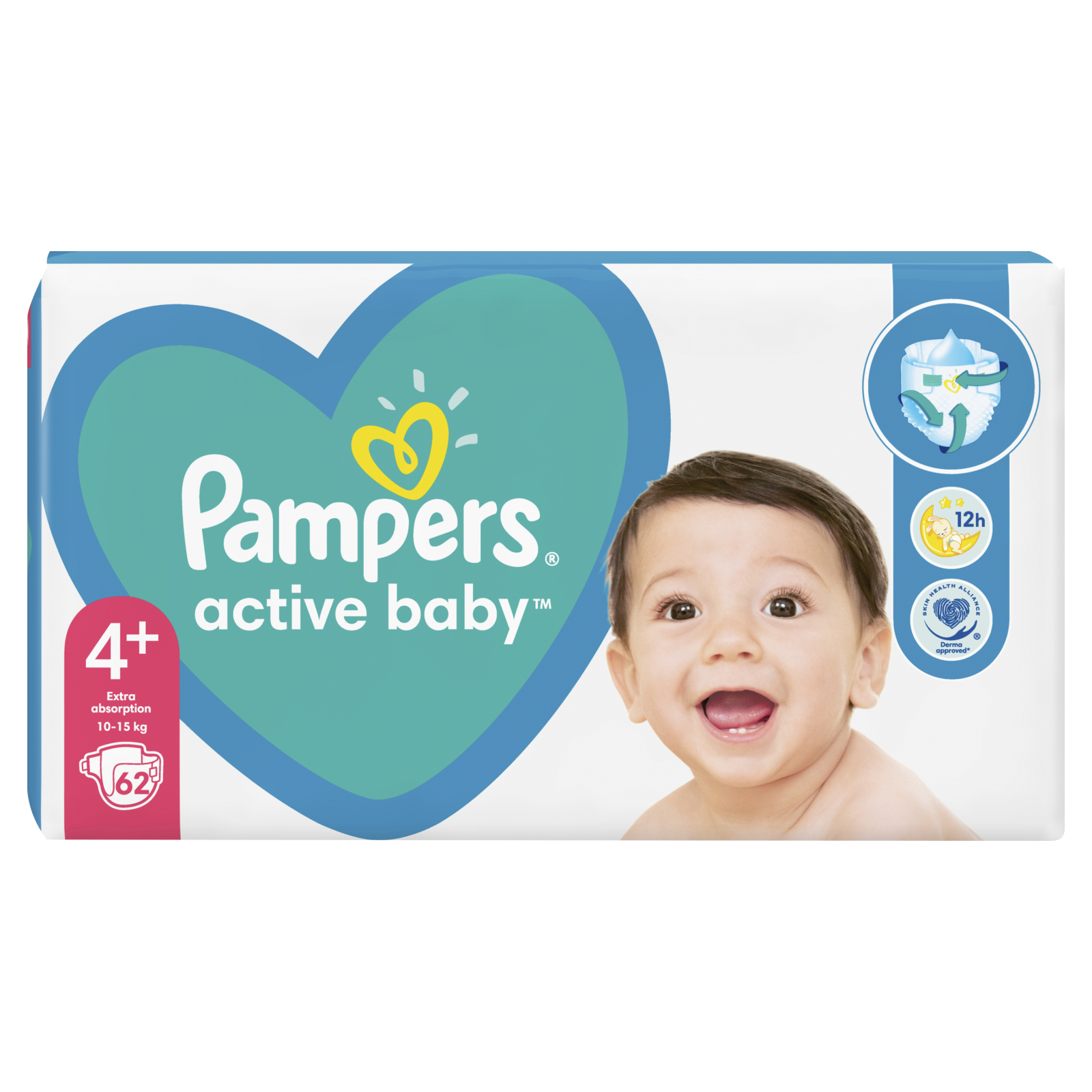 Підгузки Pampers Active Baby Maxi Plus Розмір 4+ (10-15 кг) 45 шт (8001090950017) зображення 4