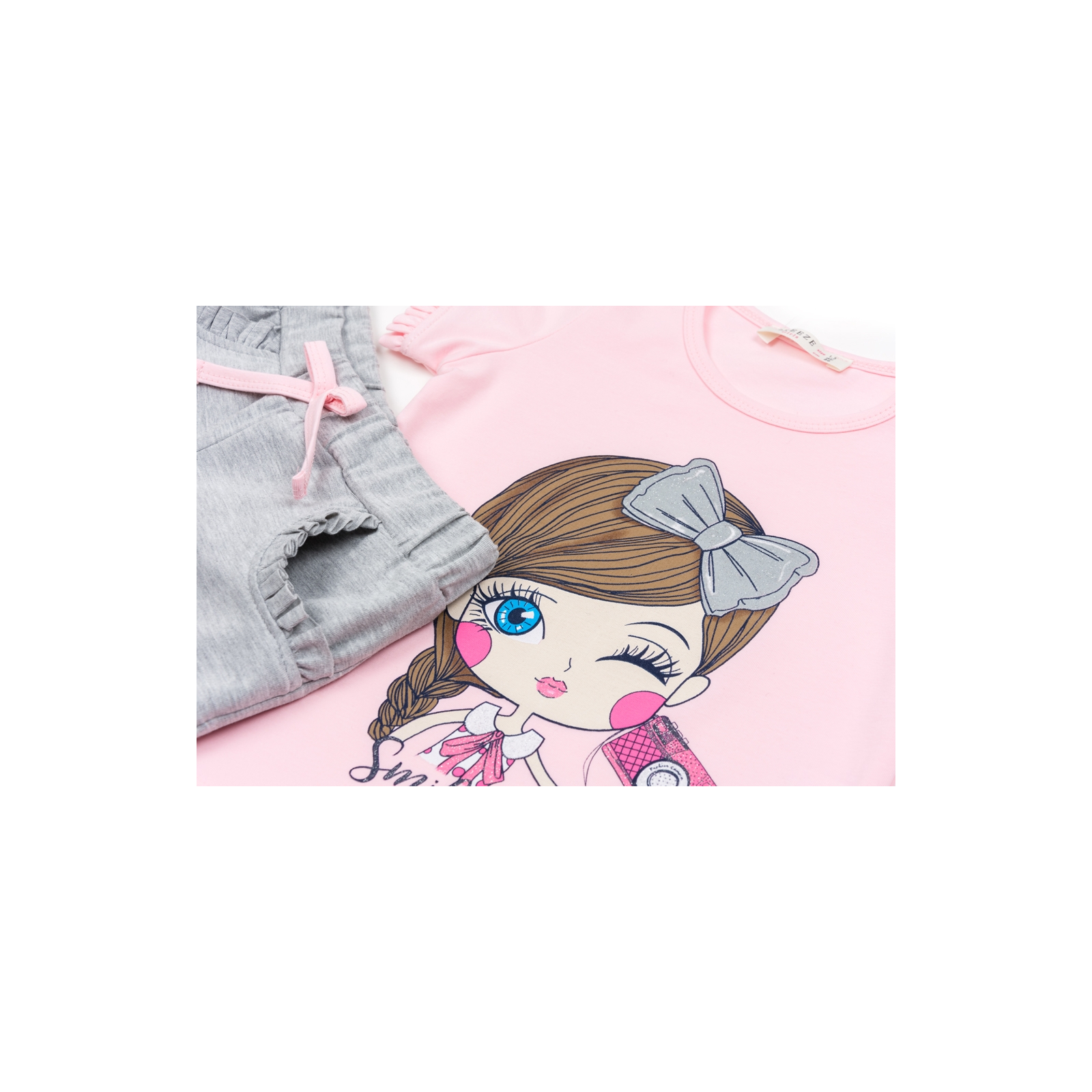 Набор детской одежды Breeze с девочкой (12485-86G-pink) изображение 3