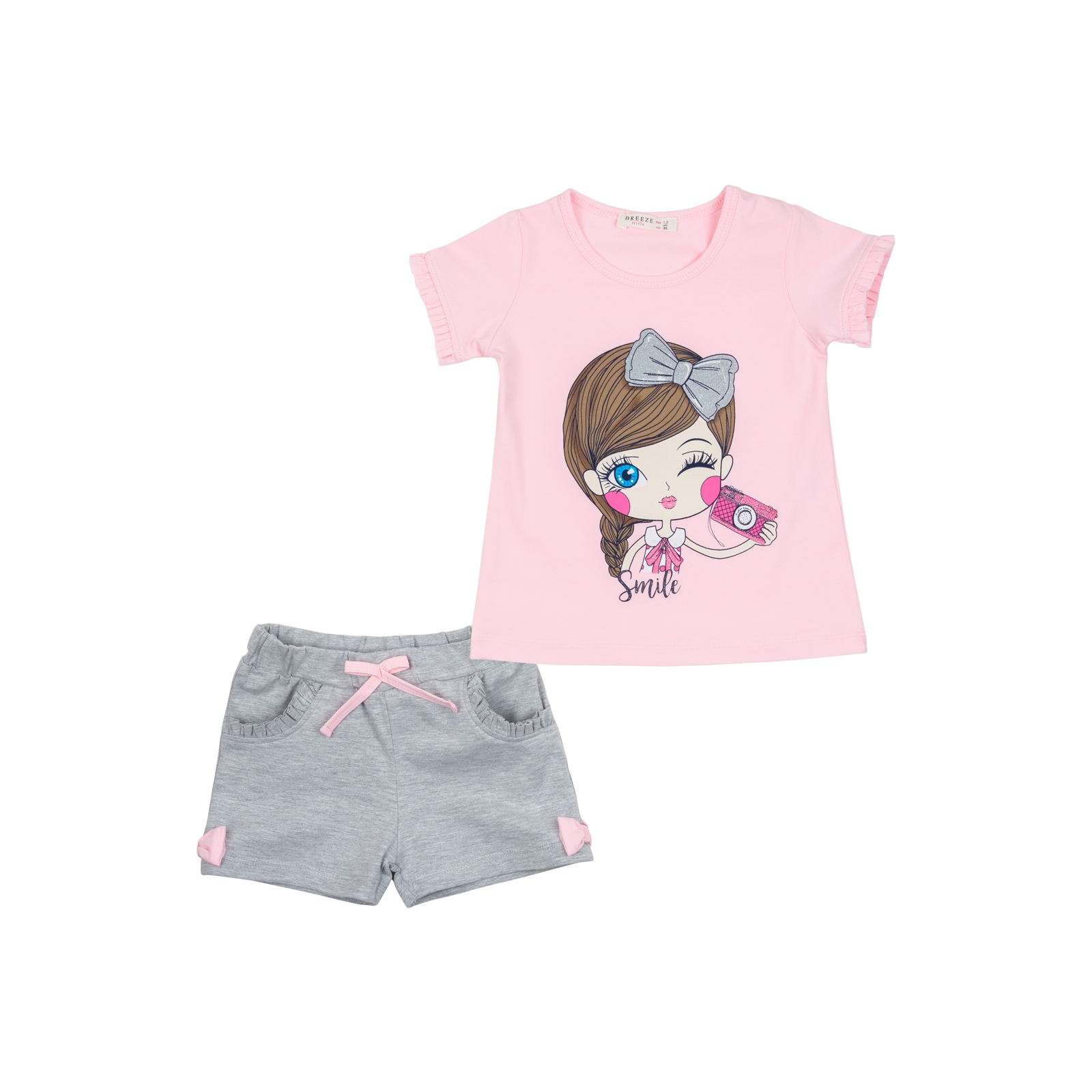 Набор детской одежды Breeze с девочкой (12485-110G-pink)