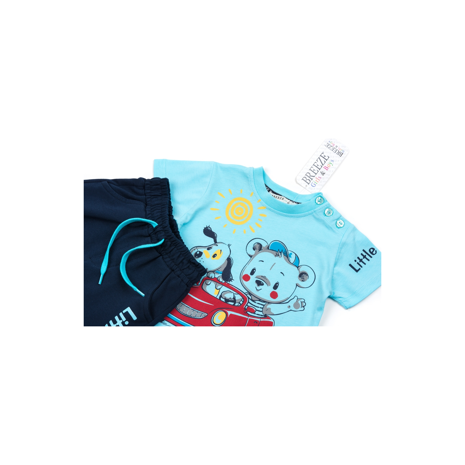 Набор детской одежды Breeze с мишкой в машинке (12144-92G-blue) изображение 3