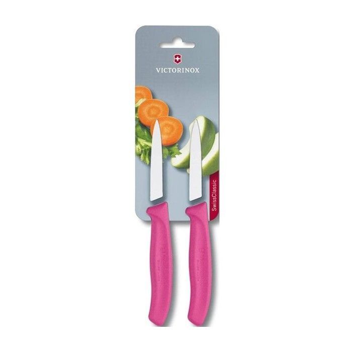 Набір ножів Victorinox SwissClassic, 8см, 2шт. в блистере, розовые (6.7606.L115B)