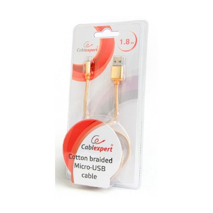 Дата кабель USB 2.0 AM to Micro 5P 1.8m Cablexpert (CCB-mUSB2B-AMBM-6-G) изображение 3