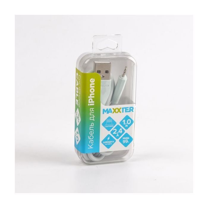 Дата кабель USB 2.0 AM to Lightning 1.0m Maxxter (UB-L-USB-01MG) изображение 4