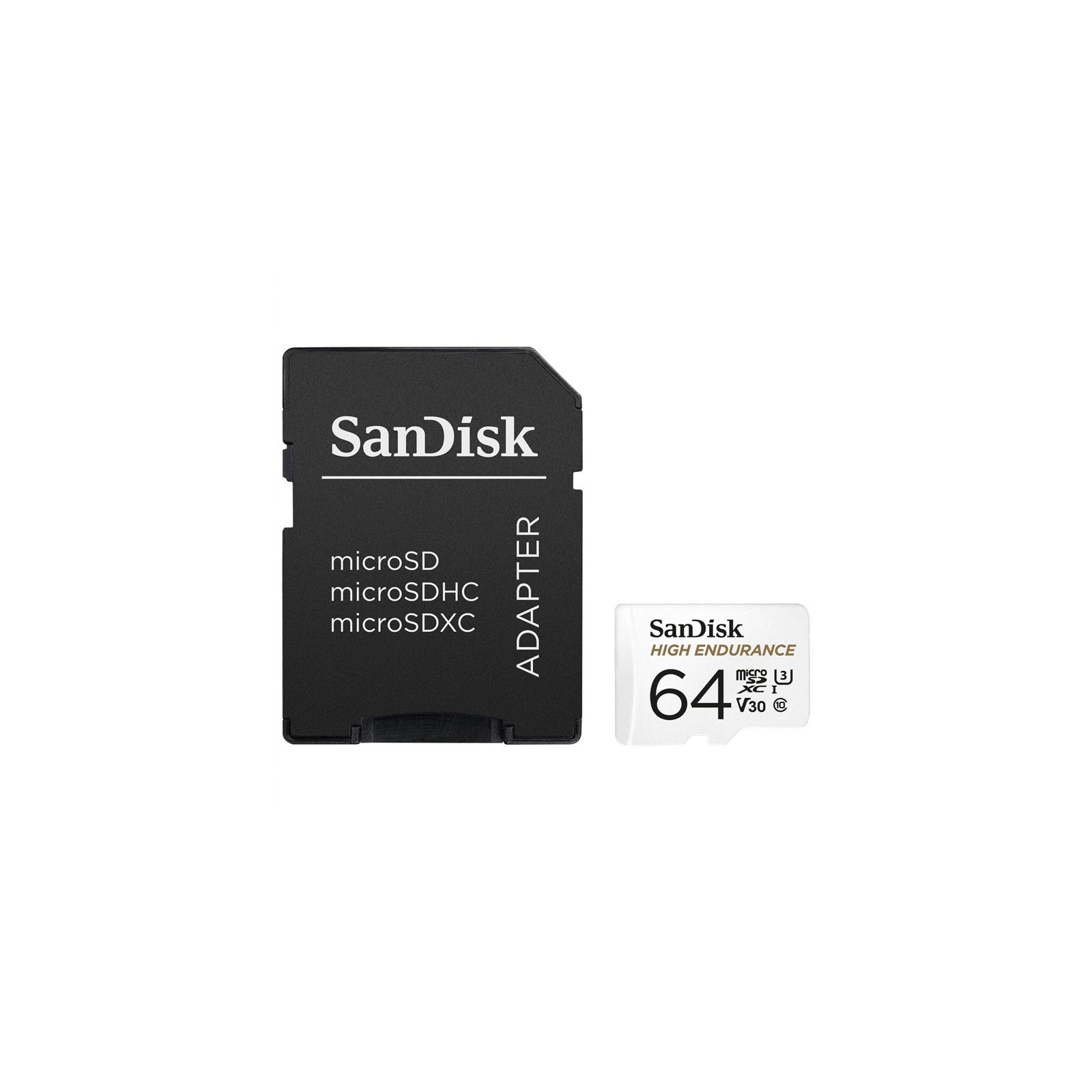 Карта памяти SanDisk 64GB microSDXC class 10 UHS-I U3 V30 High Endurance (SDSQQNR-064G-GN6IA) изображение 2