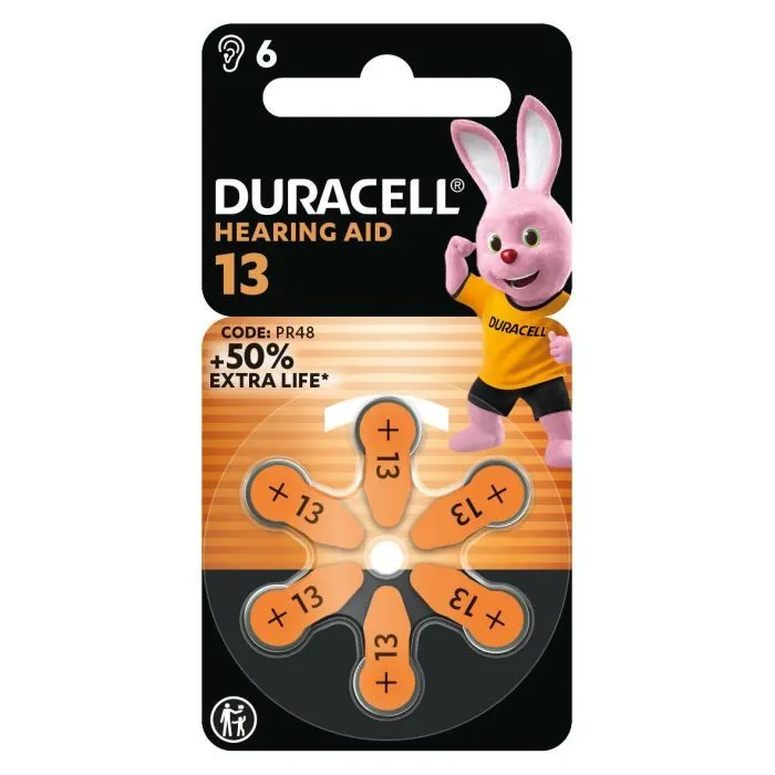 Батарейка Duracell для слуховых аппаратов размер 13, 6 шт. в упаковке (5004322) изображение 2