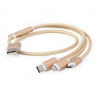 Дата кабель USB 2.0 AM to Lightning + Micro 5P + Type-C 1.0m gold Cablexpert (CC-USB2-AM31-1M-G) изображение 2