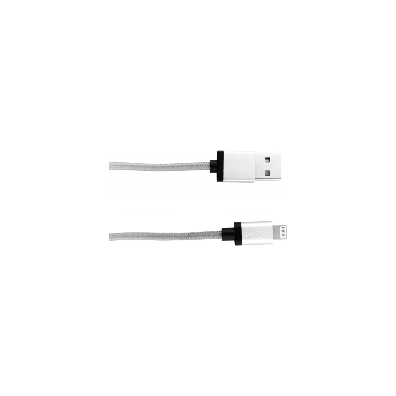 Дата кабель USB 2.0 AM to Lightning 1.0m MFI Dark gray Canyon (CNS-MFIC3DG) изображение 2