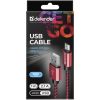 Дата кабель USB 2.0 AM to Micro 5P 1.0m USB08-03T red Defender (87801) зображення 4