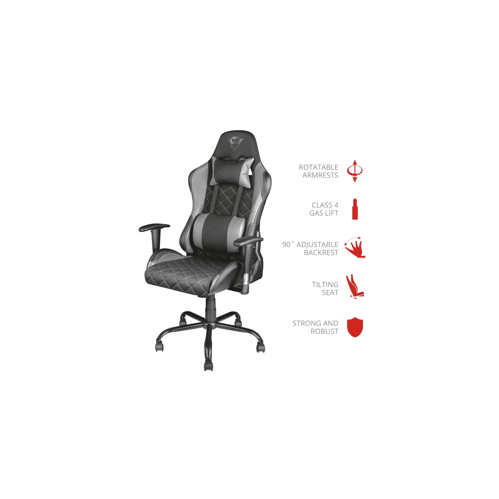 Кресло игровое Trust GXT707G Resto Grey (22525) изображение 6