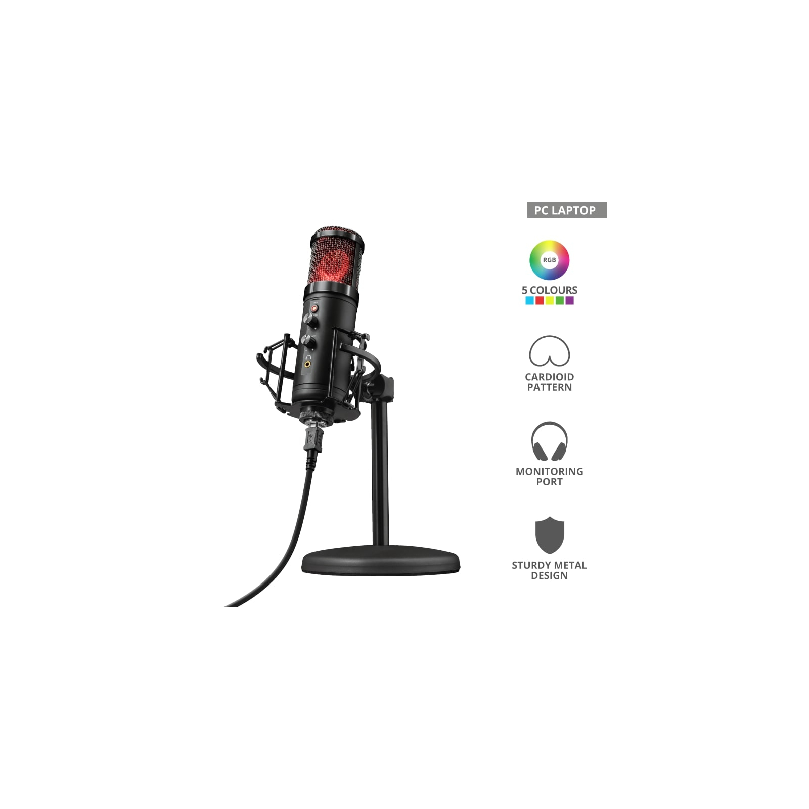 Микрофон Trust GXT 256 Exxo USB Streaming Microphone (23510) изображение 7