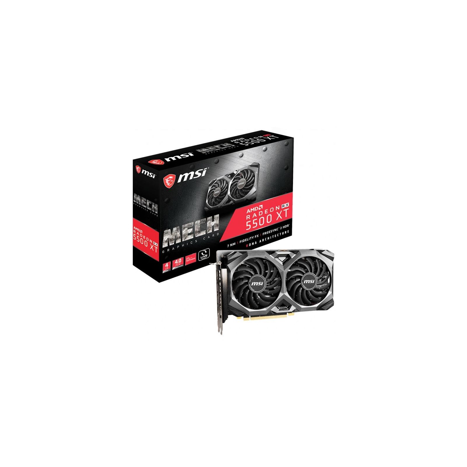 ᐈ Купить видеокарту MSI Radeon RX 5500 XT 4096Mb MECH (RX 5500 XT