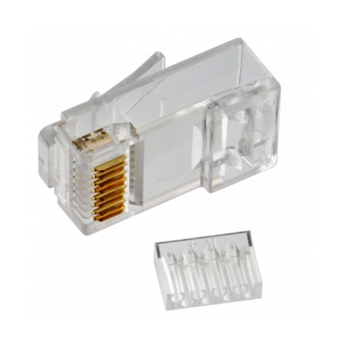 Коннектор RJ45 cat.6, со вставкой, 50 шт Merlion (05049)