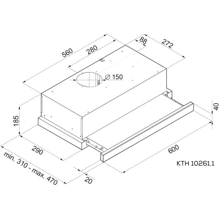 Витяжка кухонна Kernau KTH 10.261.1 W зображення 3