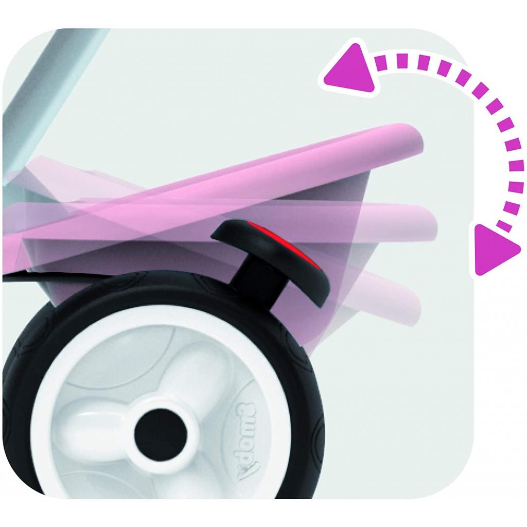 Детский велосипед Smoby с козырьком, багажником и сумкой Розово-серый (741401) изображение 8