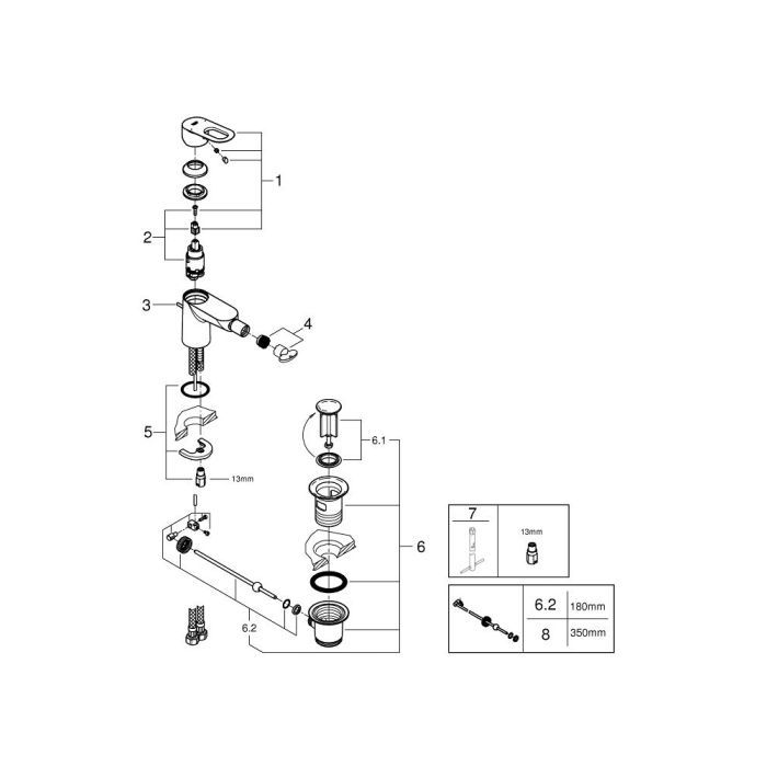 Смеситель Grohe BauLoop bidet (23338000) изображение 5