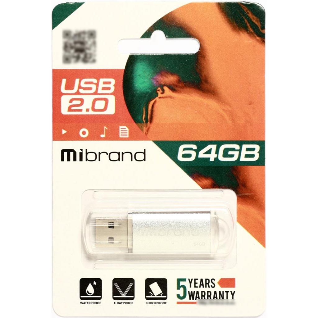 USB флеш накопичувач Mibrand 4GB Cougar Silver USB 2.0 (MI2.0/CU4P1S) зображення 2