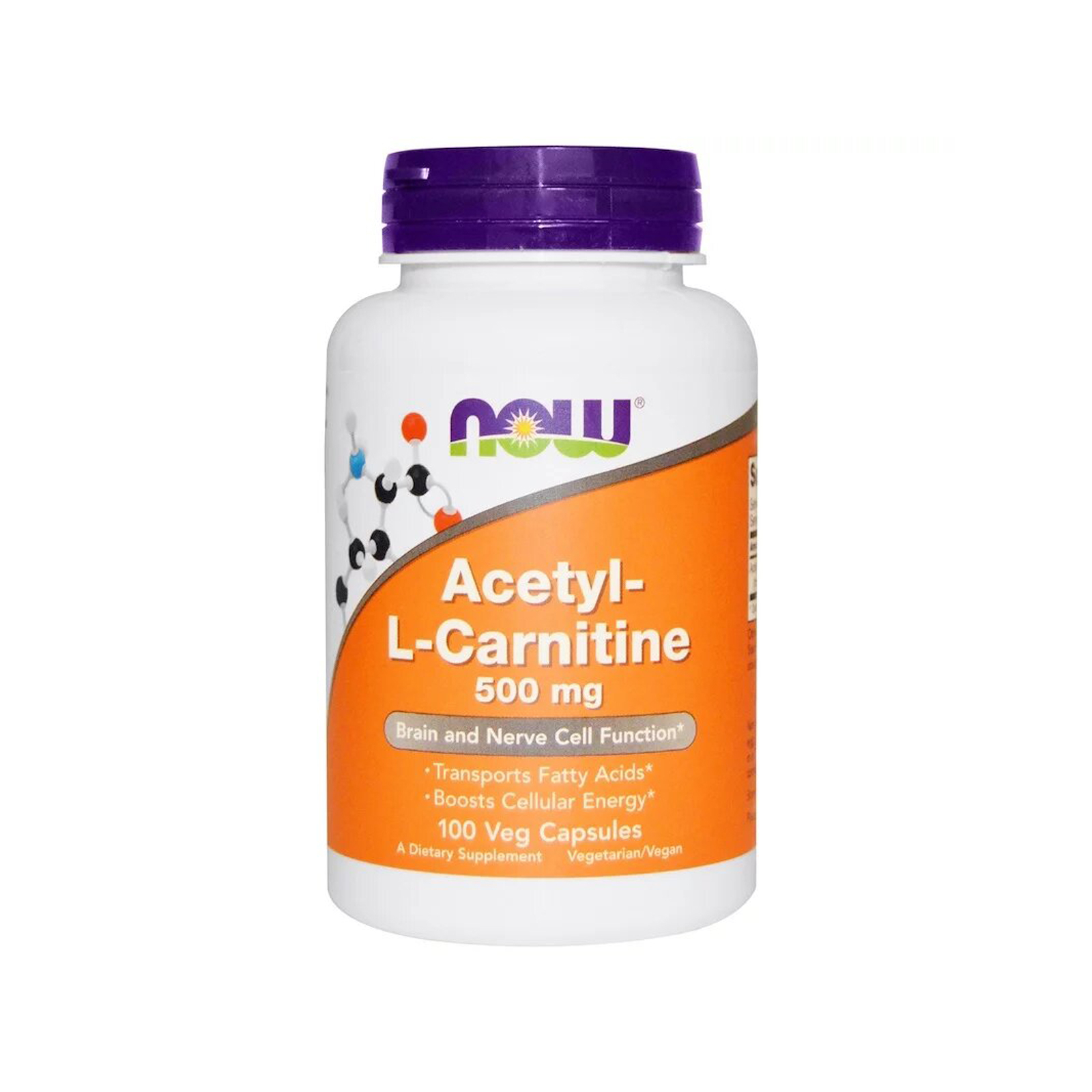 Вітамін Now Foods Ацетил-L Карнитин, Acetyl-L Carnitine, 500 мг, 100 капсул (NF0076)