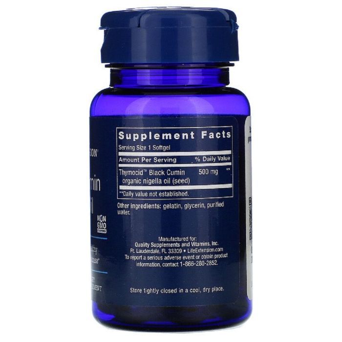 Травы Life Extension Масло семян черного тмина, Black Cumin Seed Oil, 60 капсул (LEX-17096) изображение 2