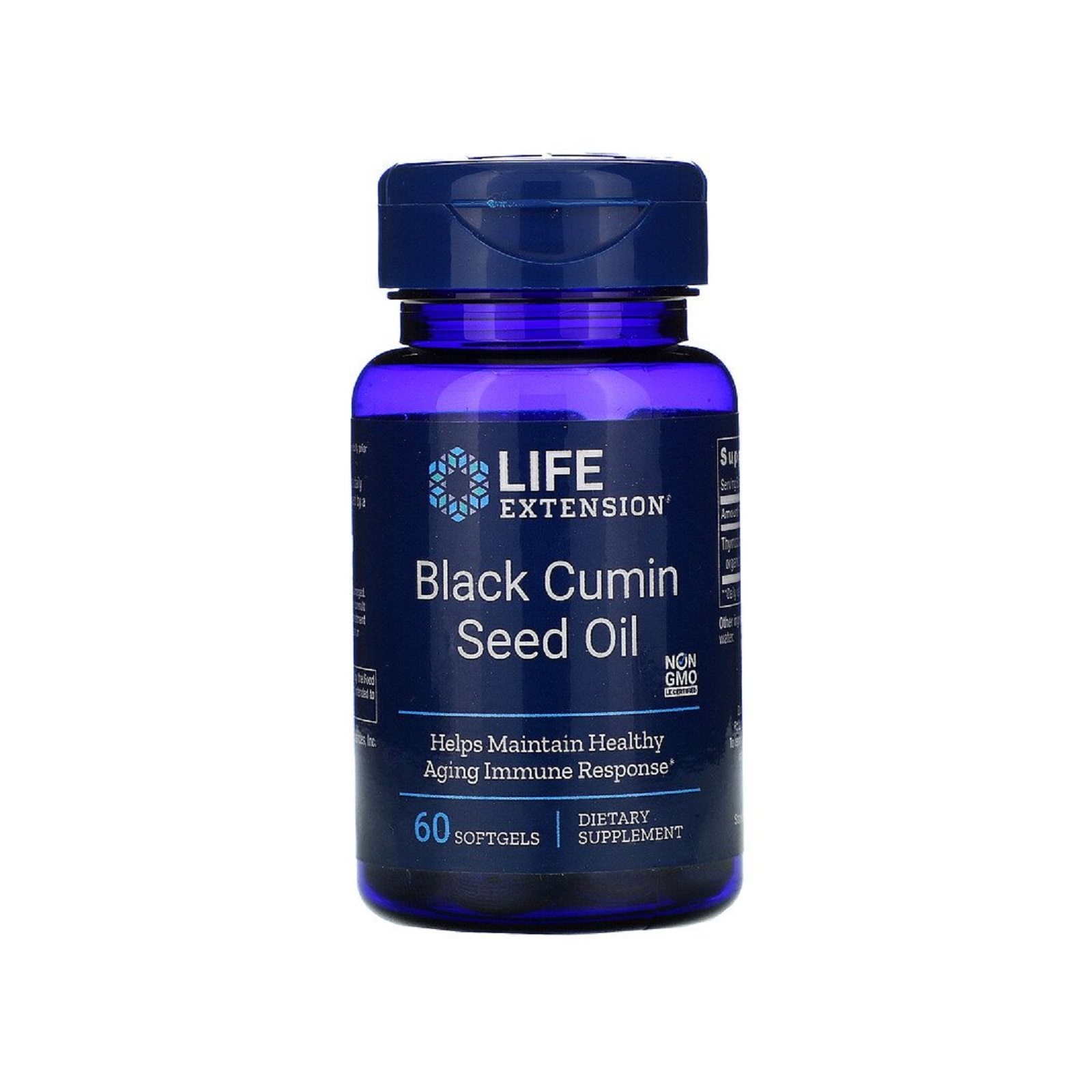 Трави Life Extension Масло насіння чорного кмину, Black Cumin Seed Oil, 60 капсул (LEX-17096)