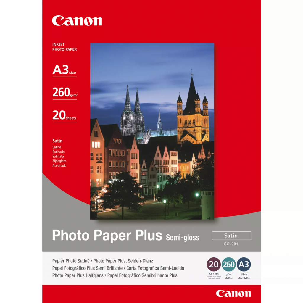 Фотобумага Canon A3 Photo Paper Plus Semi-gloss SG-201, 20sh (1686B026)