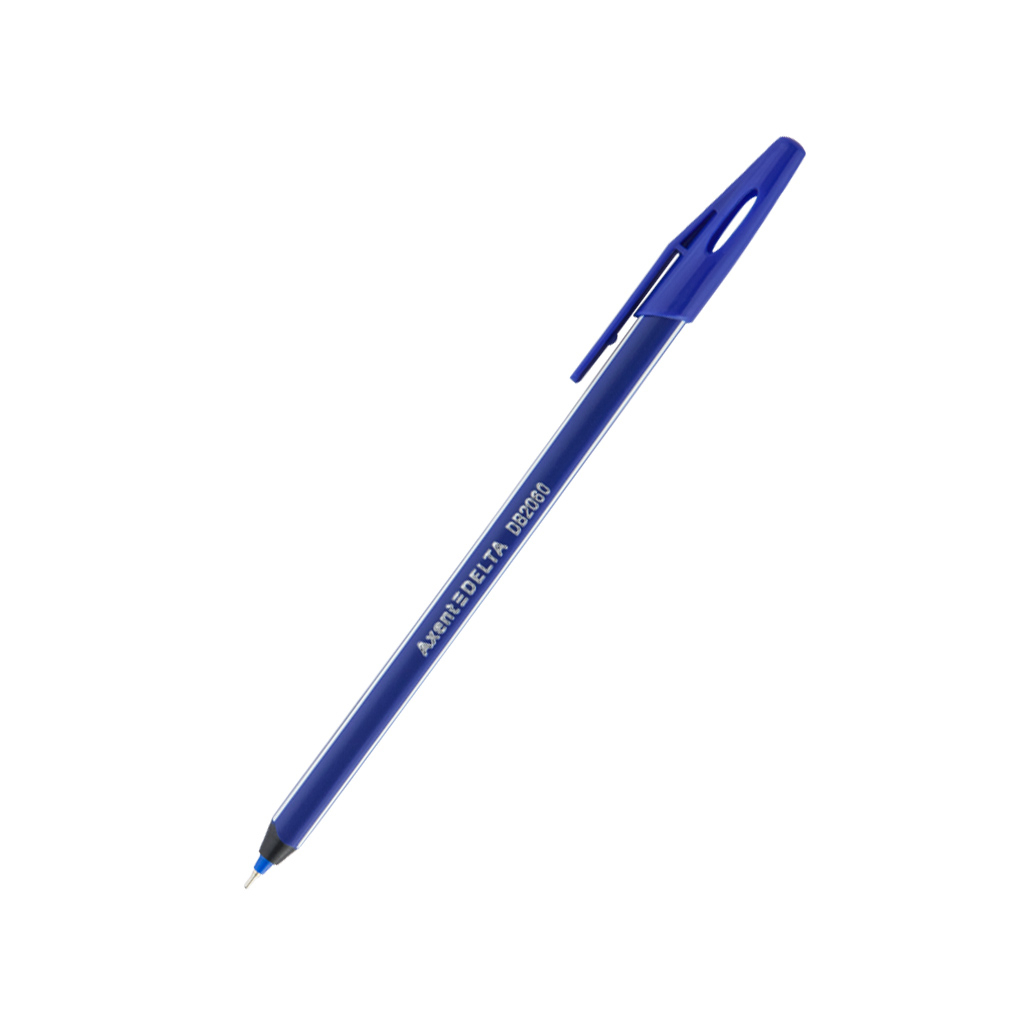 Ручка масляная Delta by Axent Синяя 0.7 мм Синий корпус (DB2060-02)
