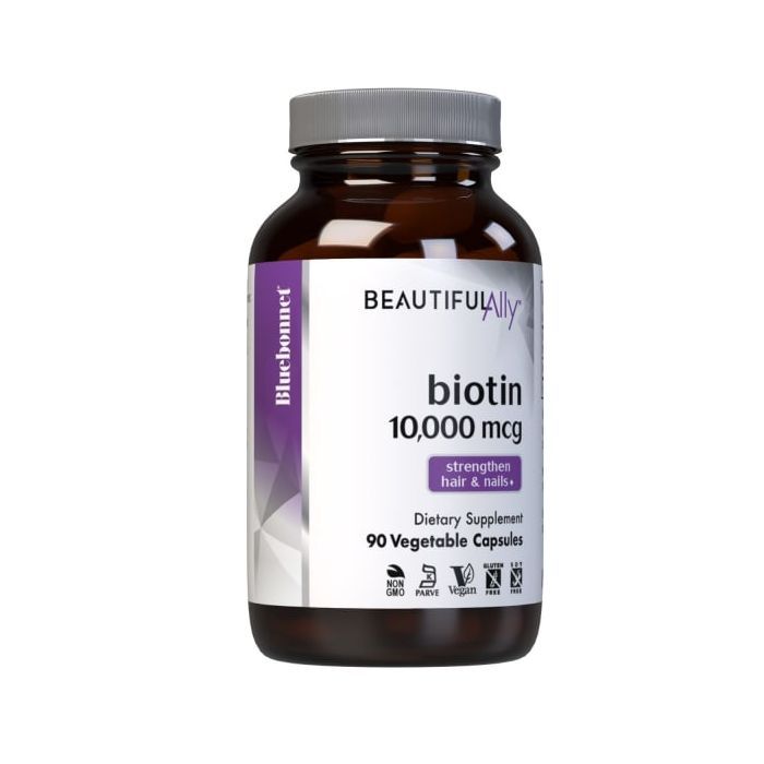 Витамин Bluebonnet Nutrition Биотин, 10 000 мкг, Beautiful Ally, 90 вегетарианских капсу (BLB1504)