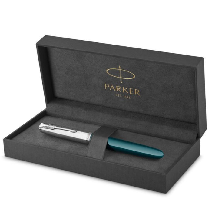 Ручка перьевая Parker PARKER 51 Teal Blue CT  FP F (55 311) изображение 7