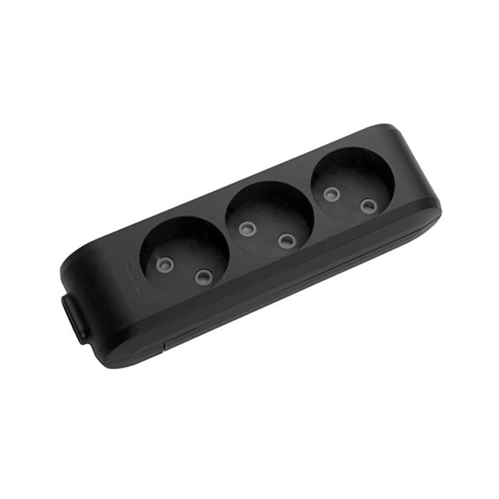 Колодка для подовжувача Panasonic X-tendia 3 гнізда black (WLTB02302BL-UA)