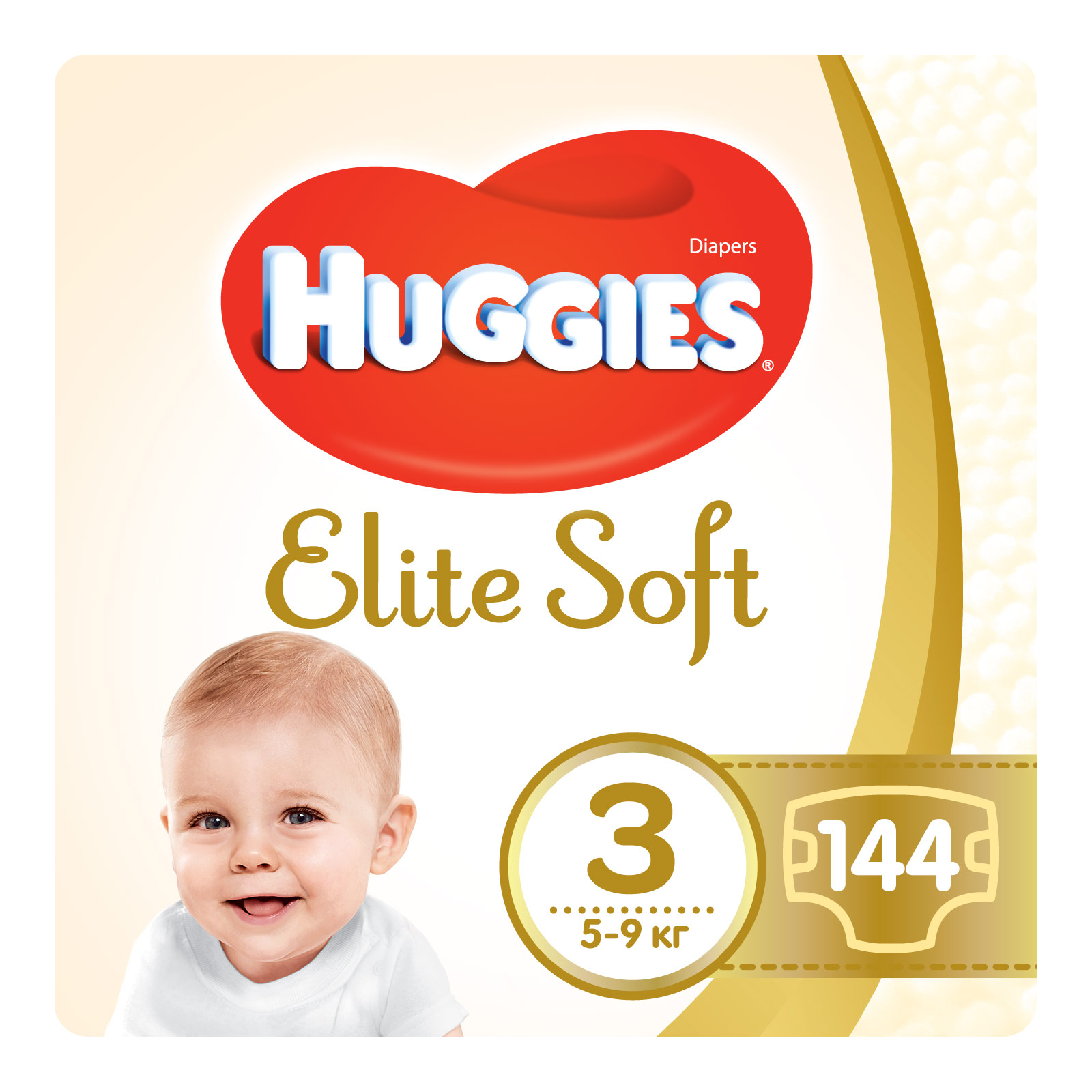 Підгузки Huggies Elite Soft 3 (5-9 кг) Box 144 (2*72) (5029053578101)
