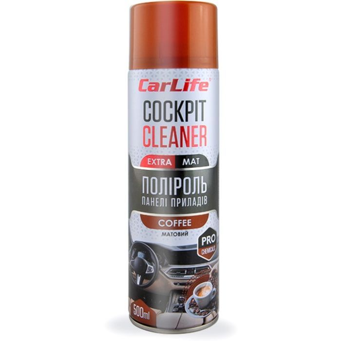 Автополіроль CarLife Cockpit Cleaner EXTRA MAT Кава 500мл (CF526)