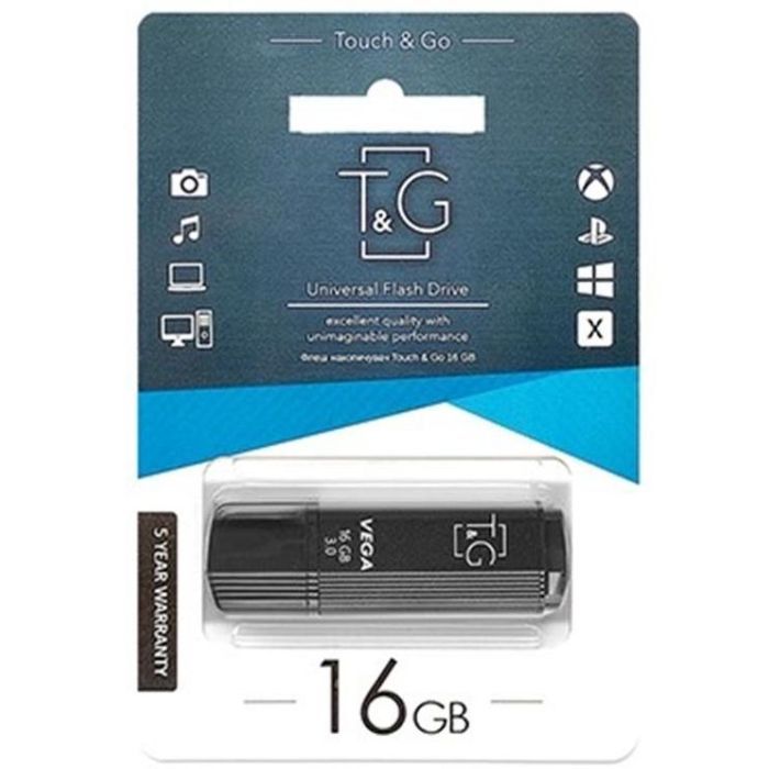 USB флеш накопитель T&G 16GB 121 Vega Series Black USB 2.0 (TG121-16GBBK) изображение 2