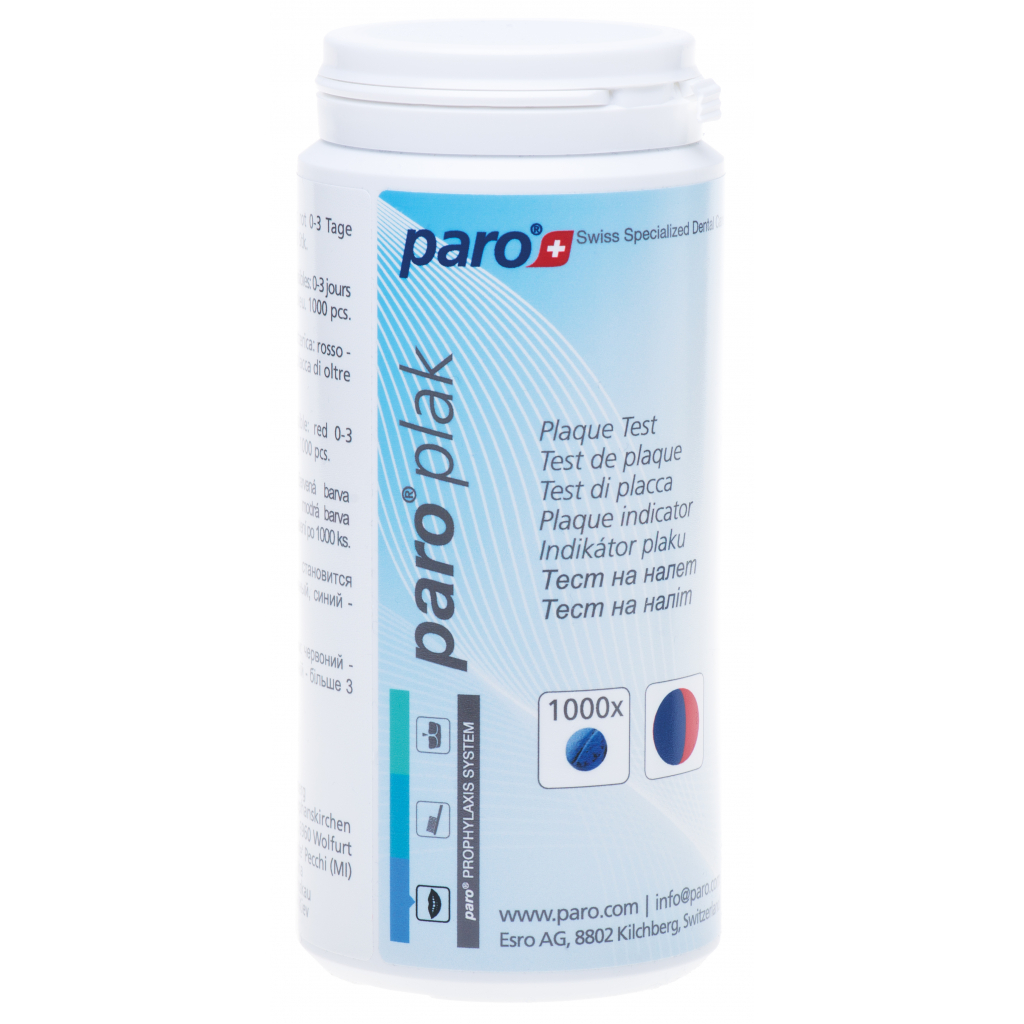 Таблетки для индикации зубного налета Paro Swiss plak 2-цветные 1000 шт. (7610458012086)
