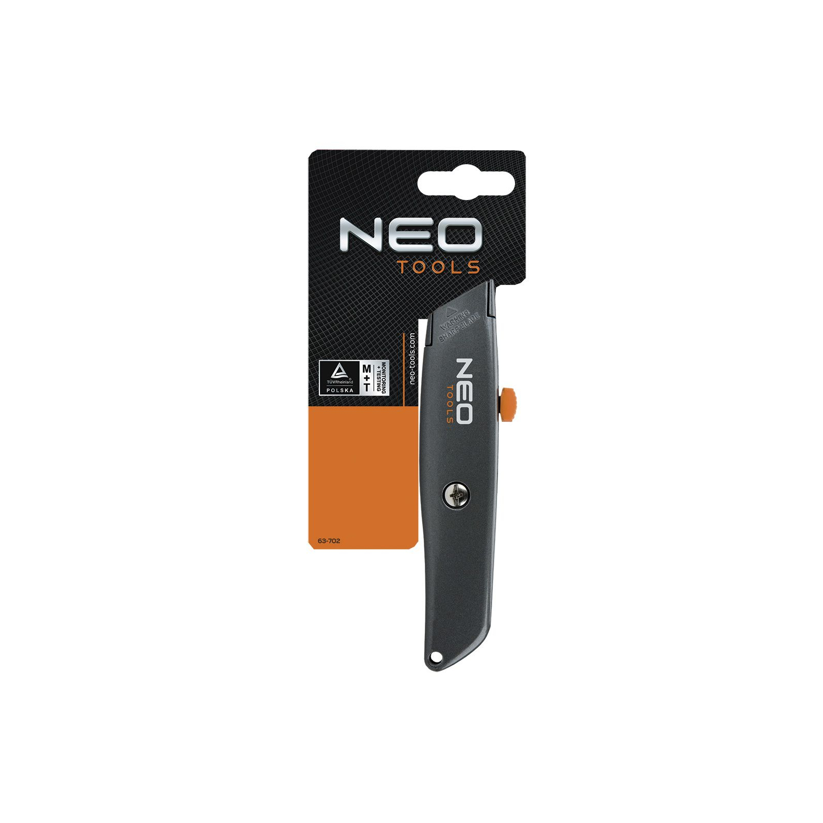 Нож монтажный Neo Tools сегментное лезвие 18мм, металевий корпус (63-702) изображение 2