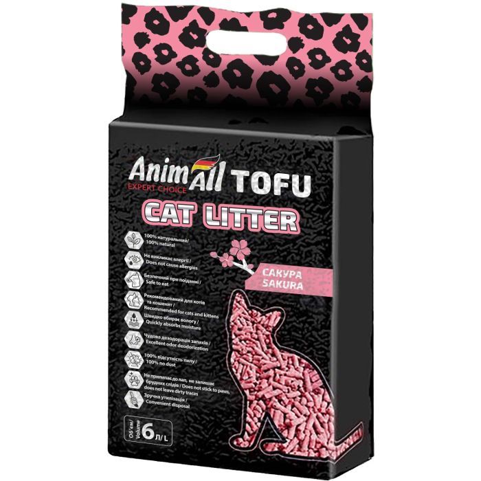 Наполнитель для туалета AnimAll Тофу Сакура 2.6 кг (6 л) (4820224500904)