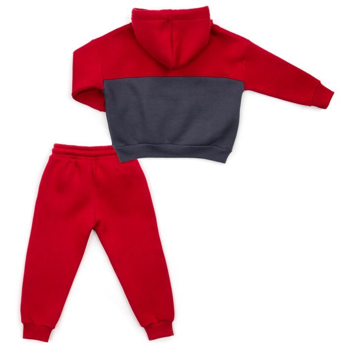 Спортивний костюм дитячий Cloise з худи на флісі (CL0215006-140-red) зображення 4