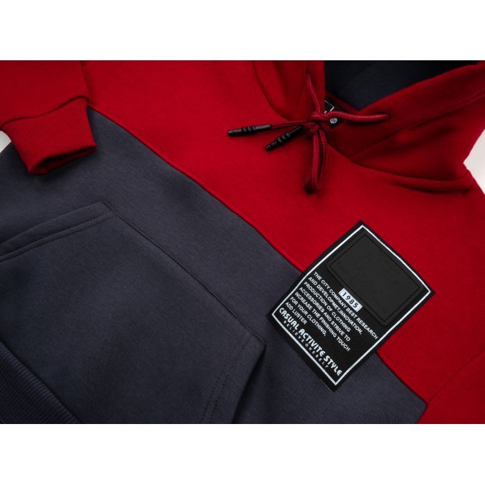 Спортивний костюм дитячий Cloise з худи на флісі (CL0215006-140-red) зображення 7