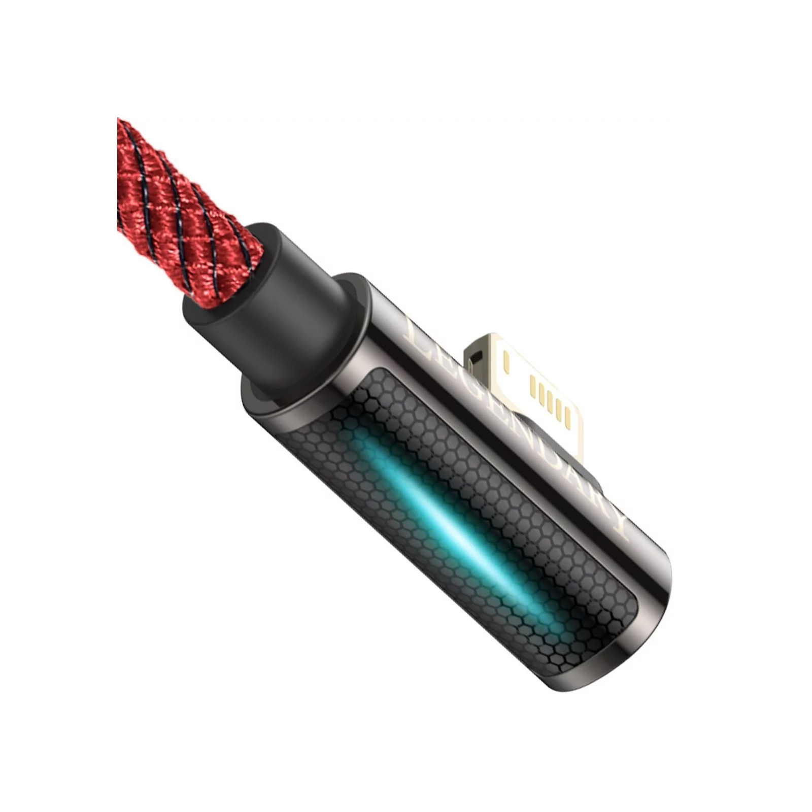 Дата кабель USB 2.0 AM to Lightning 2.0m CACS 2.4A 90 Legend Series Elbow Red Baseus (CACS000109) изображение 4