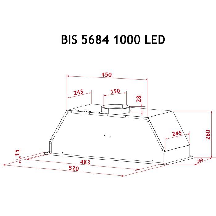 Витяжка кухонна Perfelli BIS 5684 WH 1000 LED зображення 10