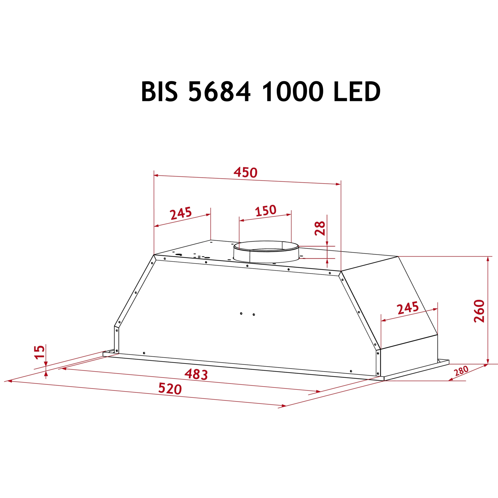 Вытяжка кухонная Perfelli BIS 5684 WH 1000 LED изображение 10