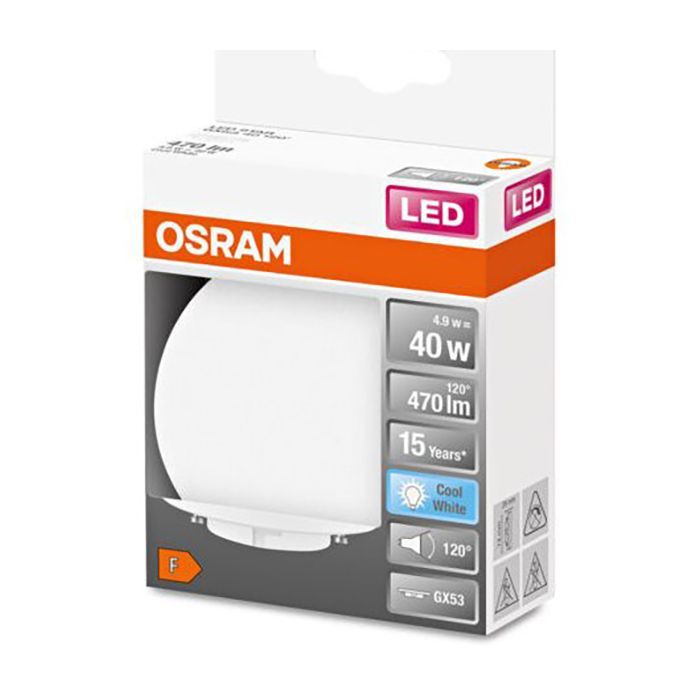 Лампочка Osram LED STAR, 4.9W, 470Lm, 4000K, GX53 (4058075433465) изображение 3