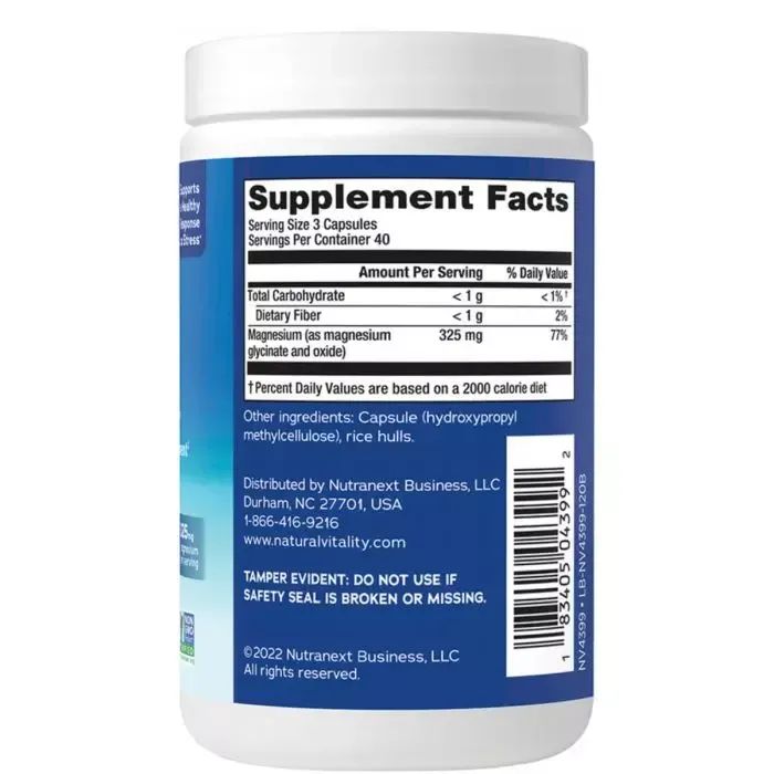 Мінерали Natural Vitality Гліцинат Магнію, 325 мг, CALM, Magnesium Glycinate, 120 капсул (PTG-04399) зображення 2