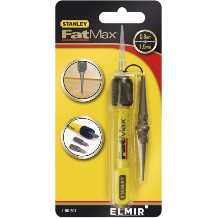 Добійник Stanley FatMax, Interchangeable Nail Set з наконечником D=0,8 мм+1,6 мм, L=76 мм (1-58-501) зображення 3