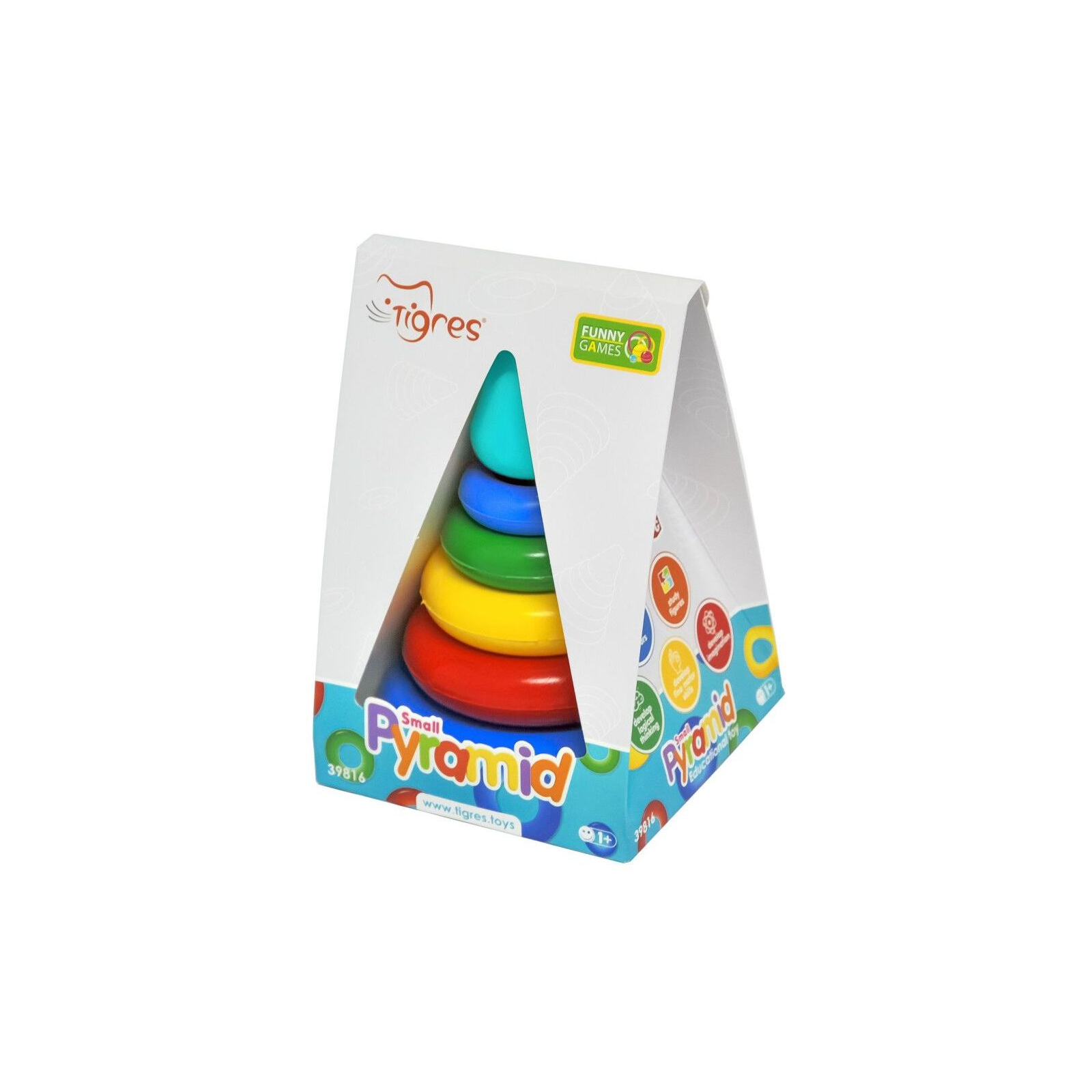 Развивающая игрушка Tigres Пирамидка маленькая в коробке (39816) изображение 3