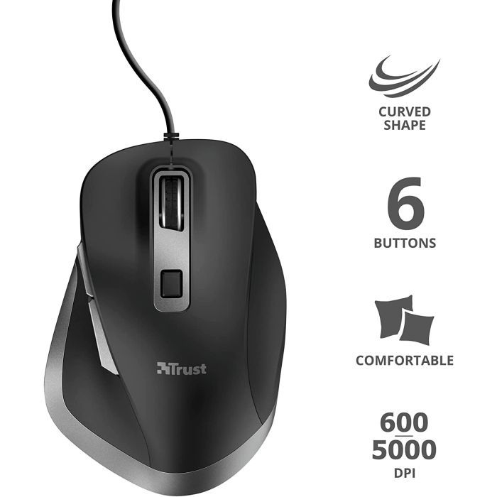 Мышка Trust Fyda Comfortable ECO USB Black-GREY (24728) изображение 3