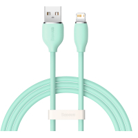 Photos - Cable (video, audio, USB) BASEUS Дата кабель USB 2.0 AM to Lightning 2.0m 2.4A Jelly Liquid Silica Gel Gree 