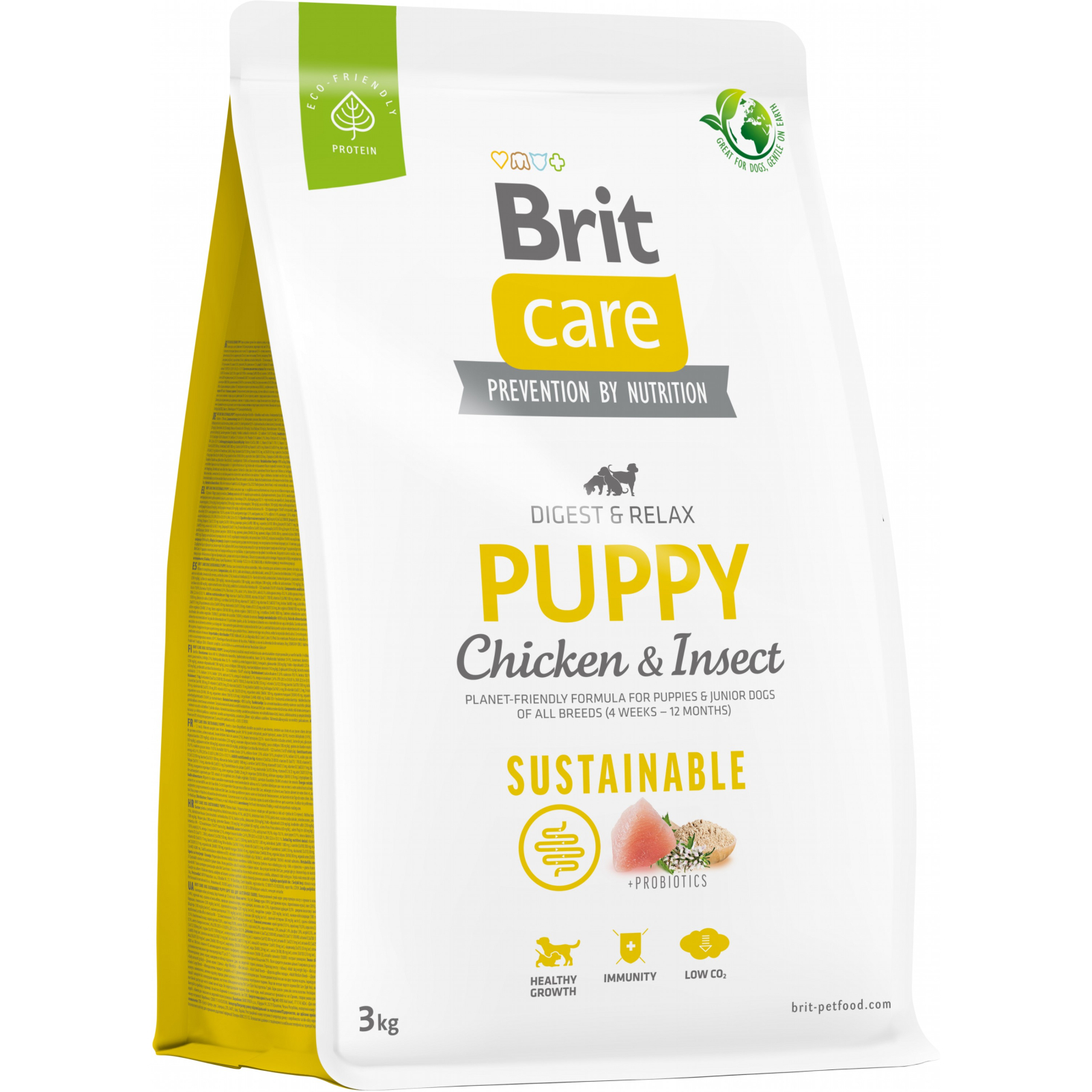 Сухой корм для собак Brit Care Dog Sustainable Puppy с курицей и насекомыми 12 кг (8595602558629)