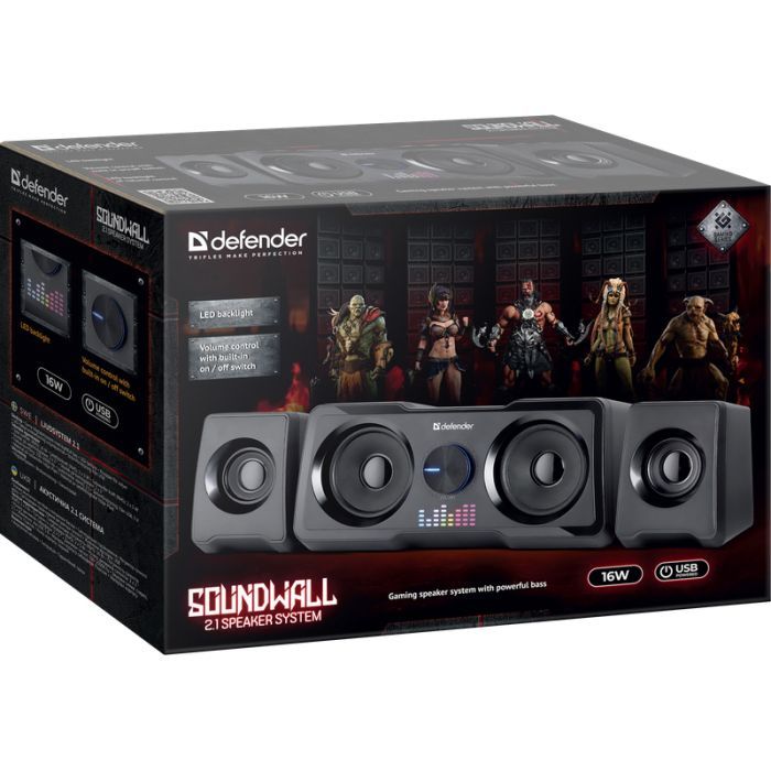 Акустическая система Defender Soundwall USB Black (65214) изображение 4