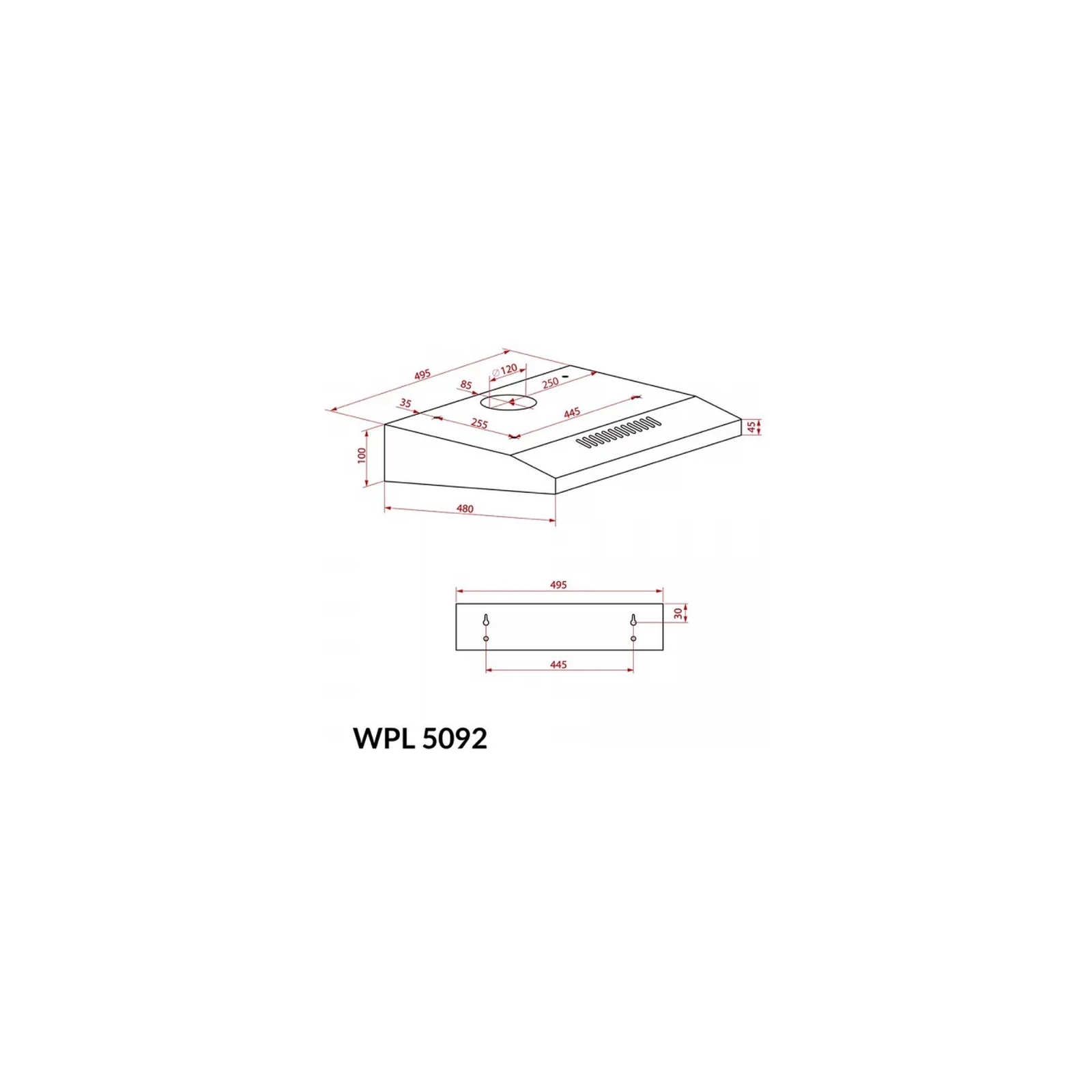Витяжка кухонна Weilor WPL 5092 I зображення 9