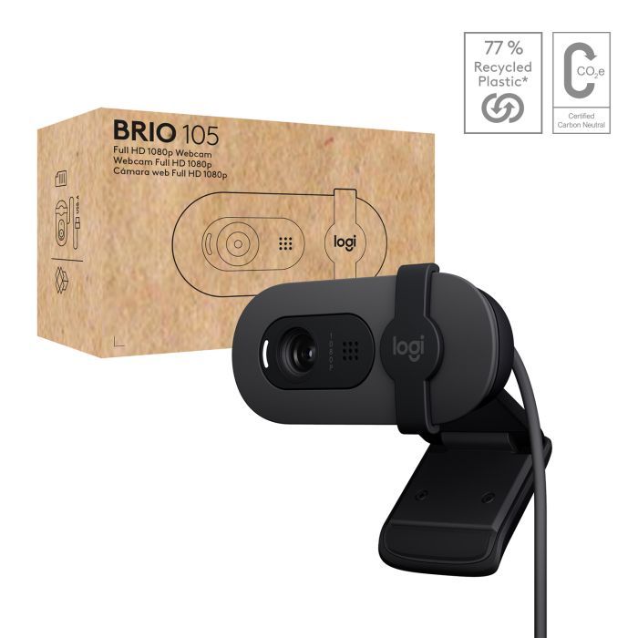 Веб-камера Logitech Brio 105 Full HD 1080p Graphite (960-001592) изображение 7
