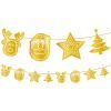 Гірлянда паперова Novogod`ko Святкова 12 фігурок 3 м золото (974713)